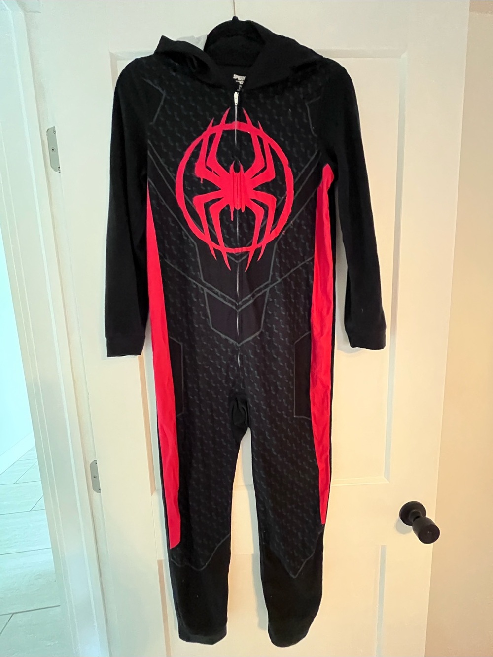 Marvel Spider Man Miles Morales Hooded Union Suit  Size Large 12/14